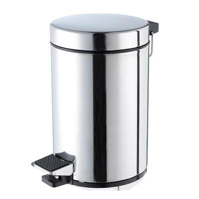 Balde Inox Brilho, com tampa e pedal, 3 Litros